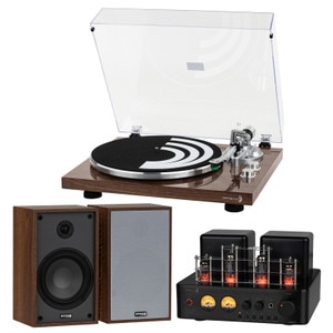 Dayton Audio Hi-Fi Bookshelf Stereo System, Wood